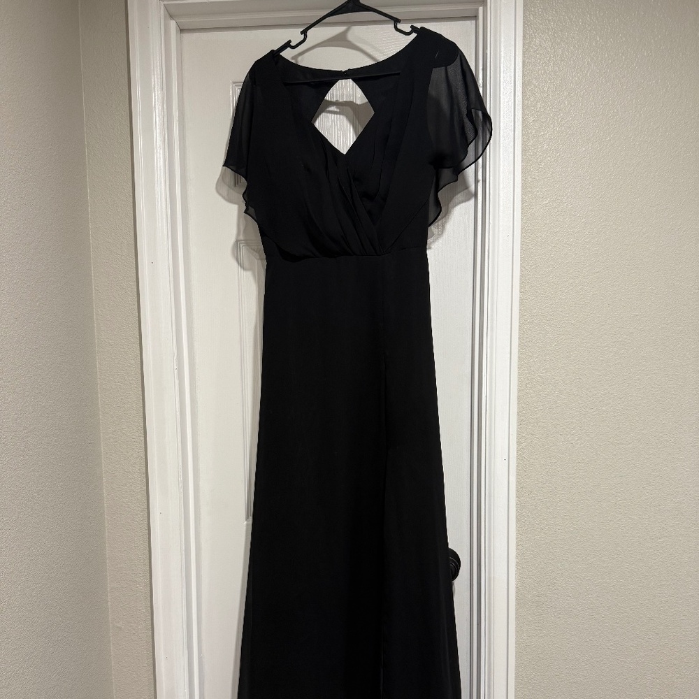 Azazie black chiffon dress